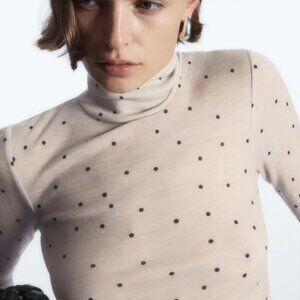 COS polka dot merino wool turtleneck - Small